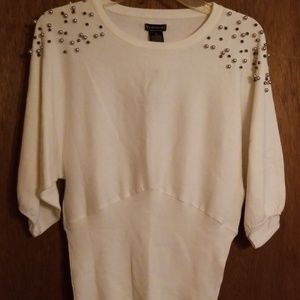 ❣️New Directions Beautiful Beaded Sweater Sz M NWT